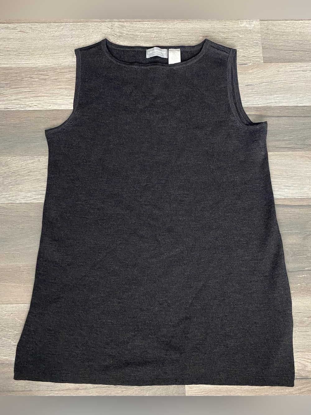 Vintage Liz Claiborne Gray Wool Knit Sleeveless Top Size S